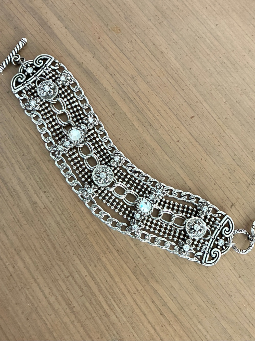 Brighton Chain and Crystal Wide Bracelet
